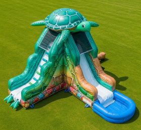 T8-5856 Turtle Theme Inflatable Water Slide