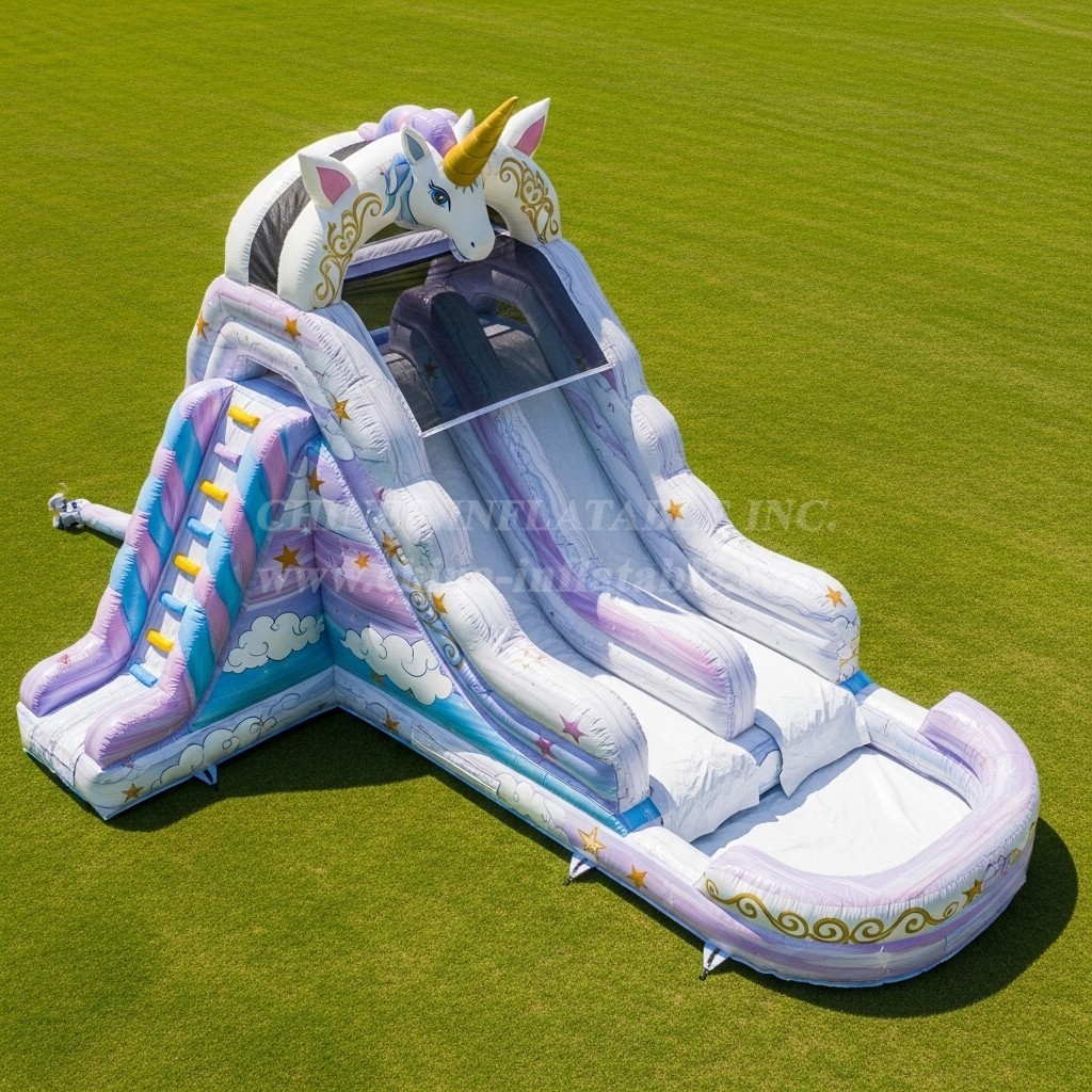 T8-5861 Unicorn Theme Inflatable Water Slide