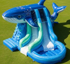 T8-5872 Whale Theme Inflatable Water Slide