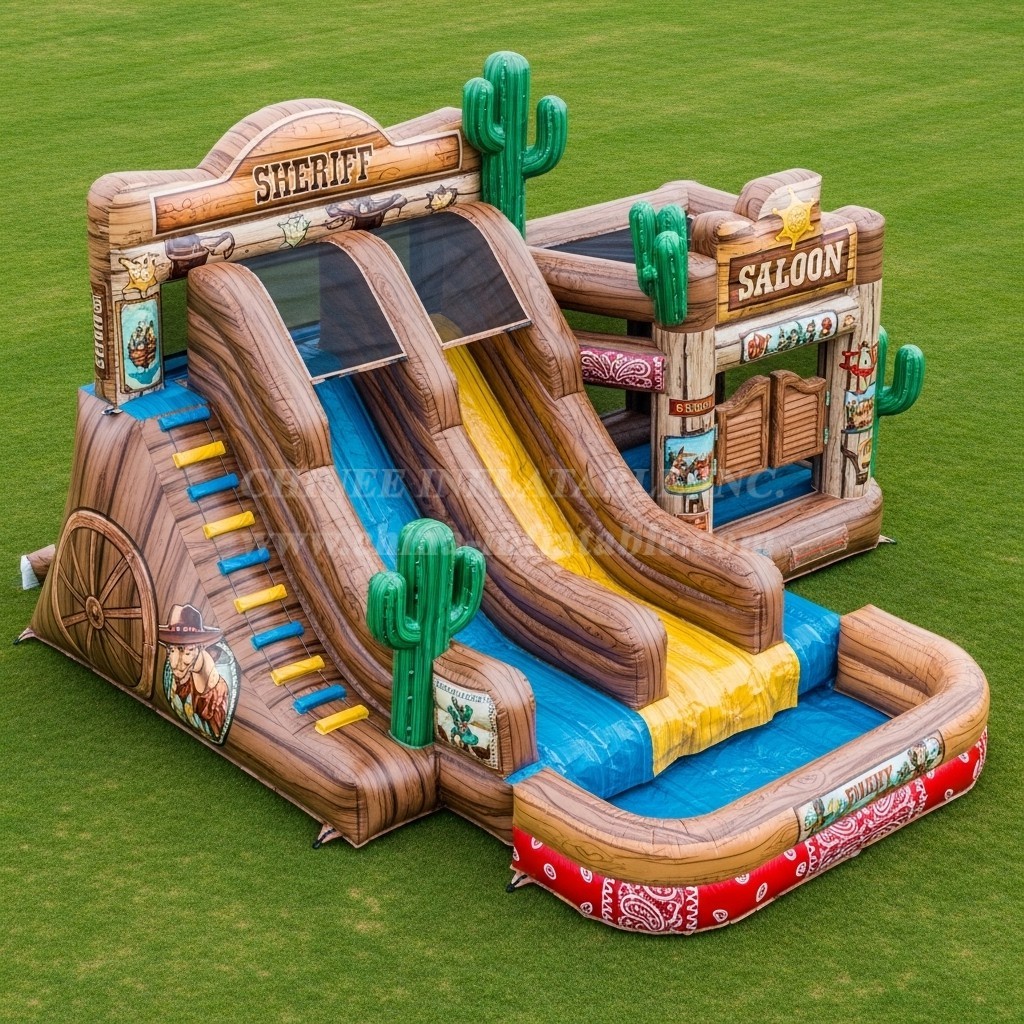 T8-5880 Wild West Theme Inflatable Water Slide