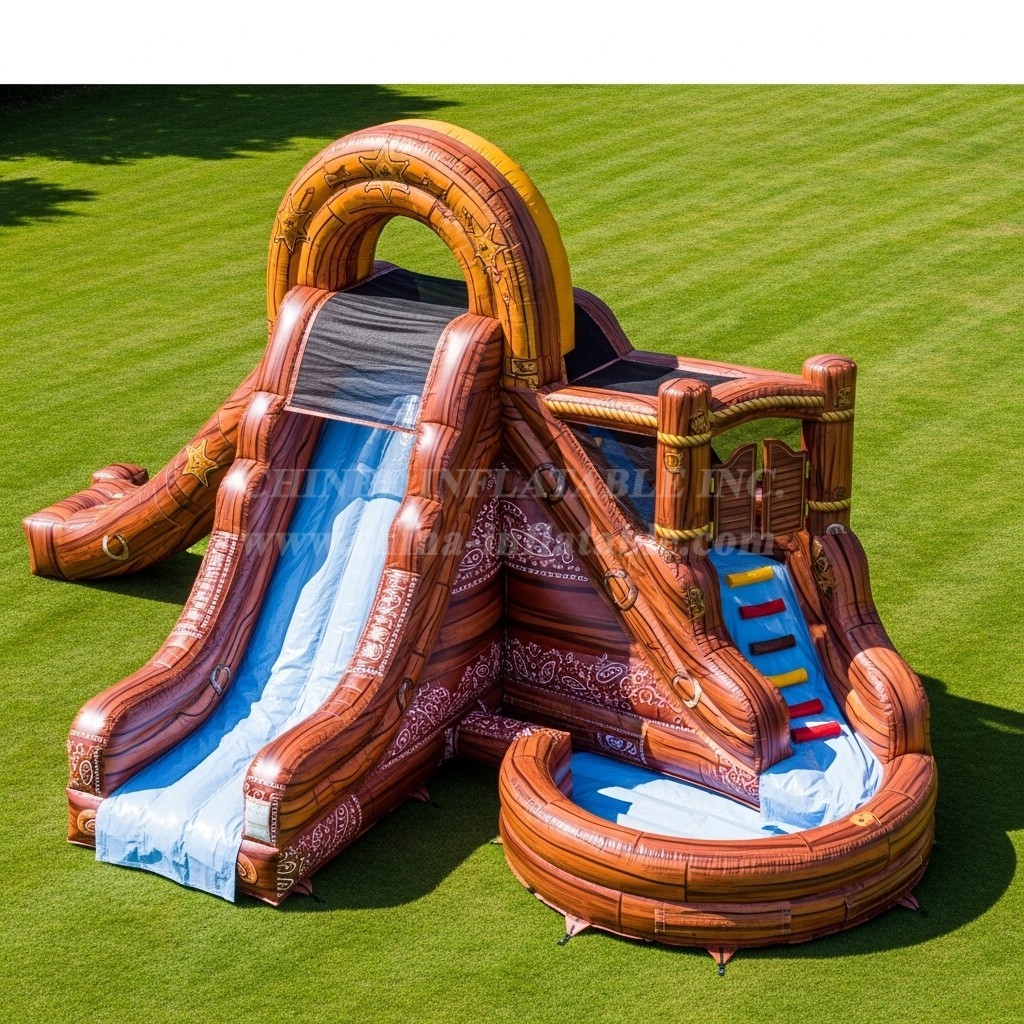 T8-5882 Wild West Theme Inflatable Water Slide