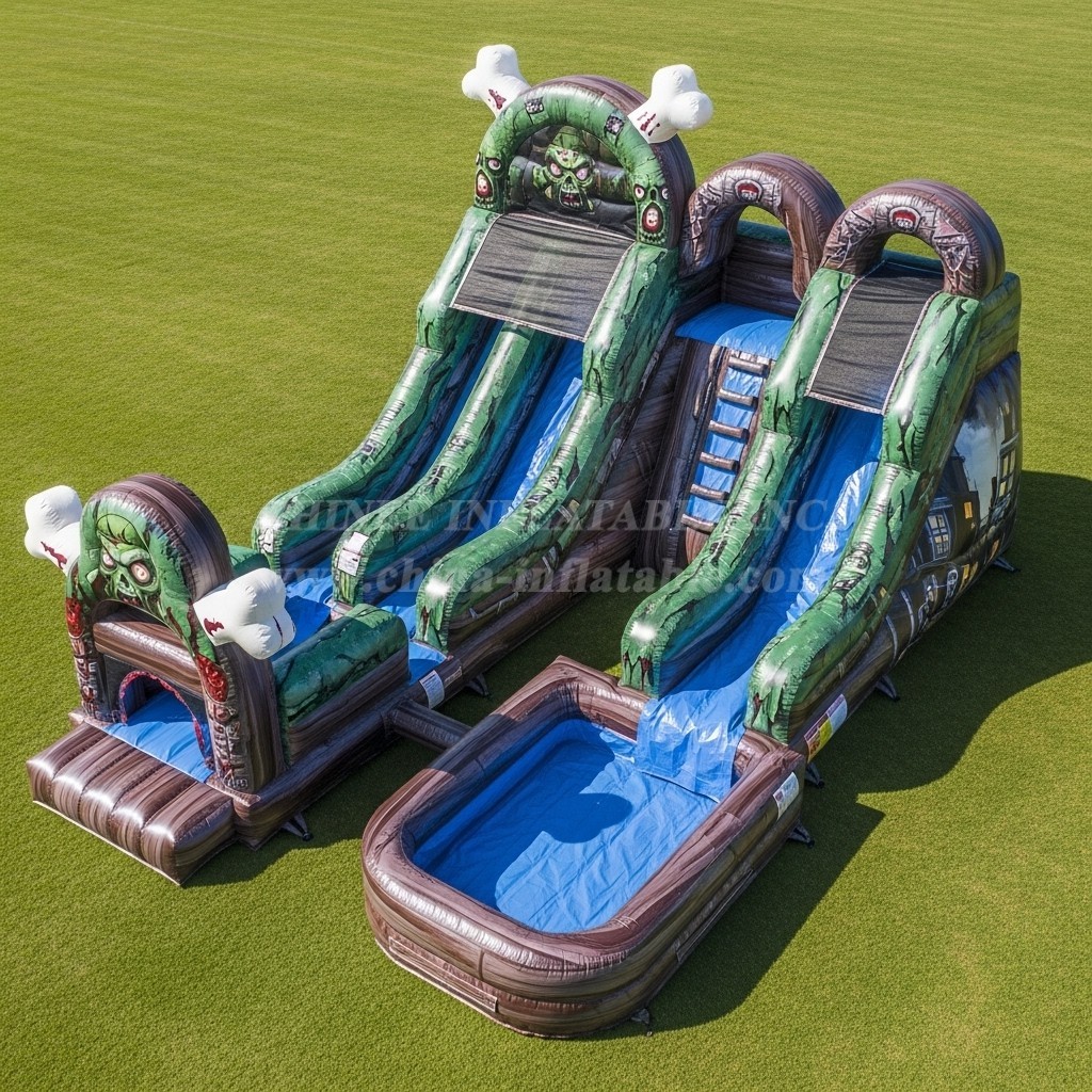 T8-5903 Zombie Theme Inflatable Water Slide