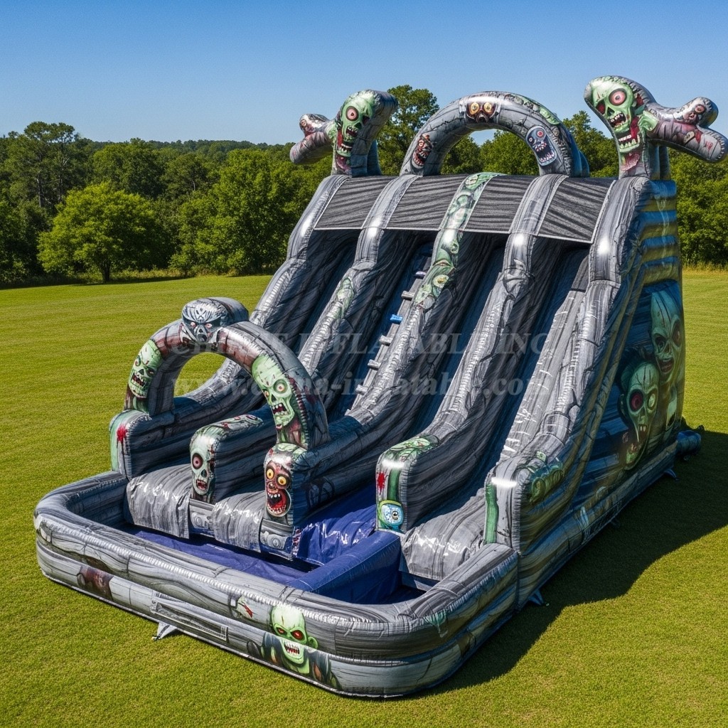 T8-5905 Zombie Theme Inflatable Water Slide