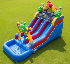 T8-7106 Angry Birds Theme Inflatable Water Slide
