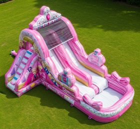 T8-7132 Barbie Theme Inflatable Water Slide