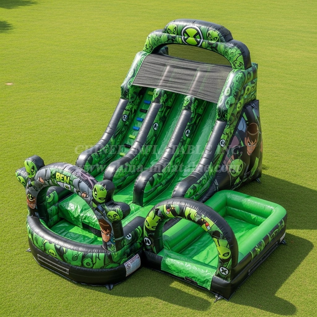 T8-7157 Ben 10 Theme Inflatable Water Slide
