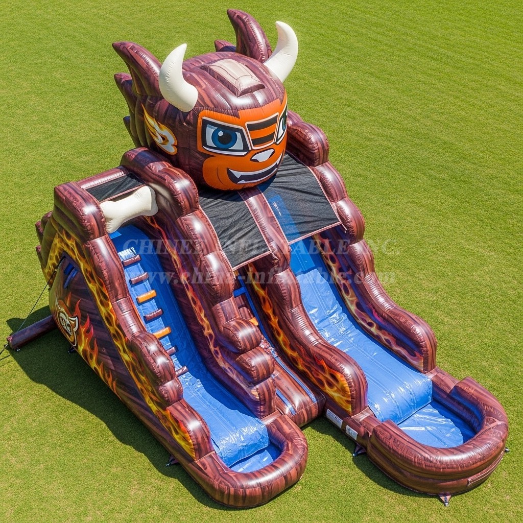 T8-7158 Blaze Monster Theme Inflatable Water Slide