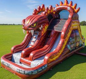 T8-7164 Blaze Monster Theme Inflatable Water Slide