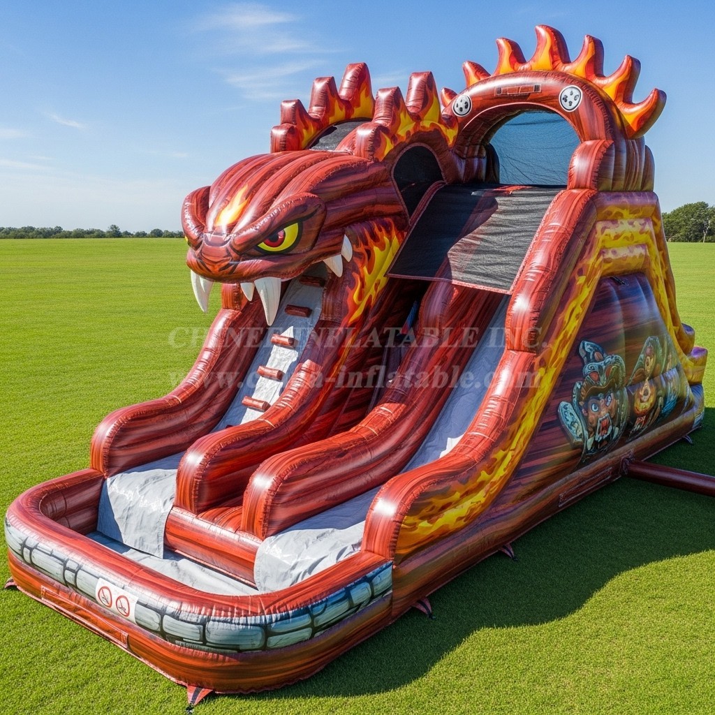 T8-7164 Blaze Monster Theme Inflatable Water Slide