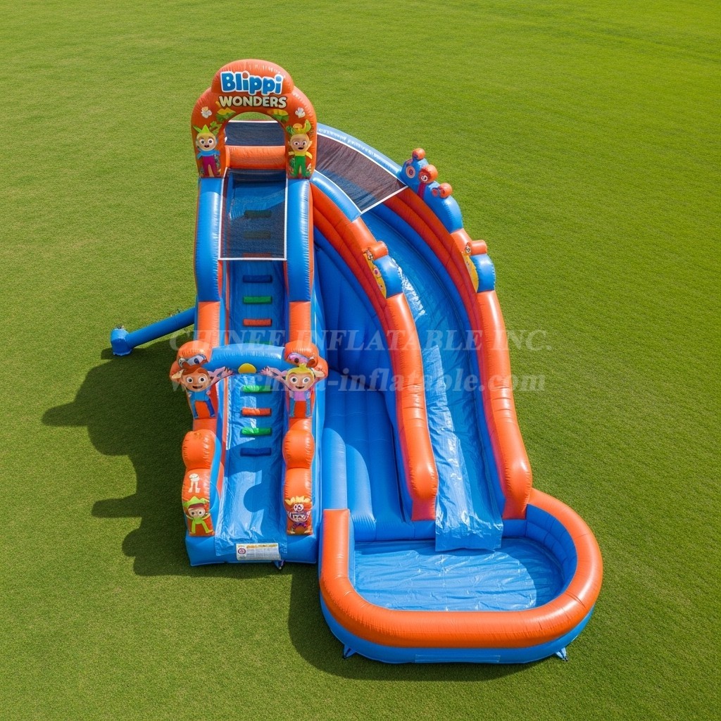 T8-7169 Blippi Wonders Theme Inflatable Water Slide