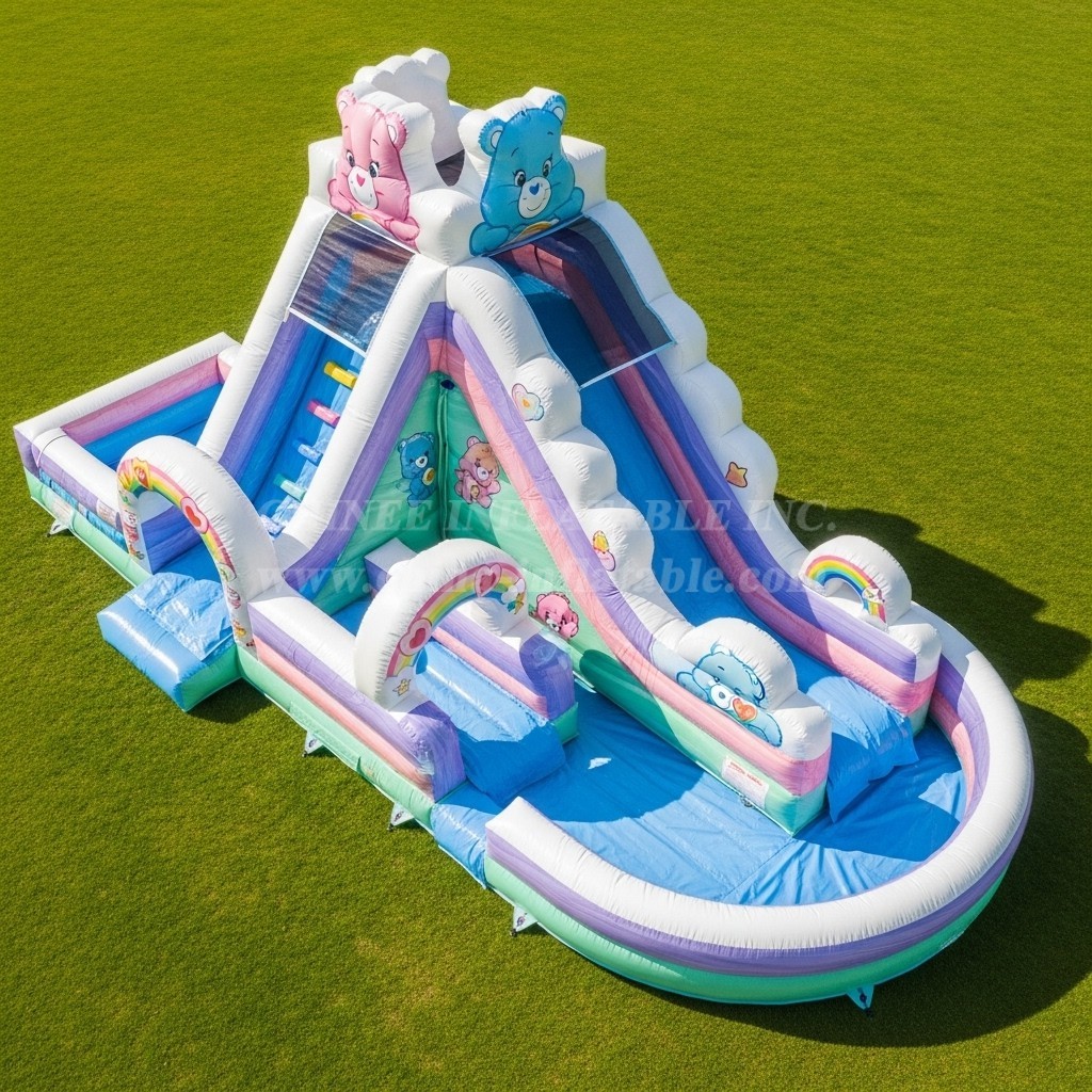 T8-7188 Care Bears Theme Inflatable Water Slide