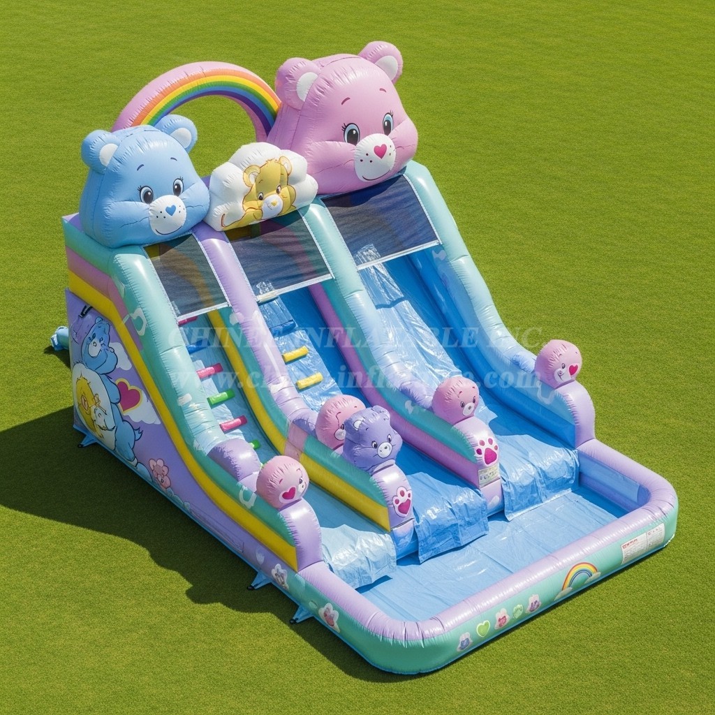 T8-7189 Care Bears Theme Inflatable Water Slide