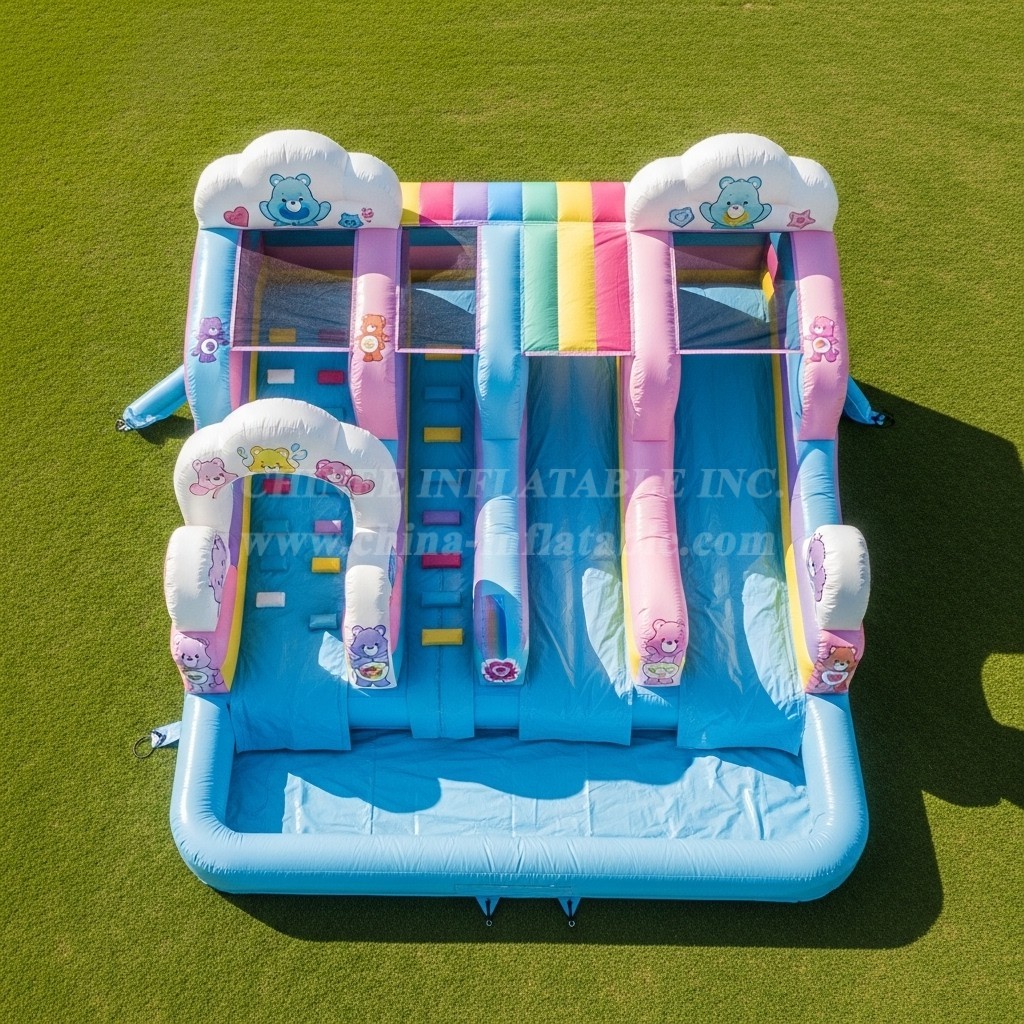 T8-7190 Care Bears Theme Inflatable Water Slide