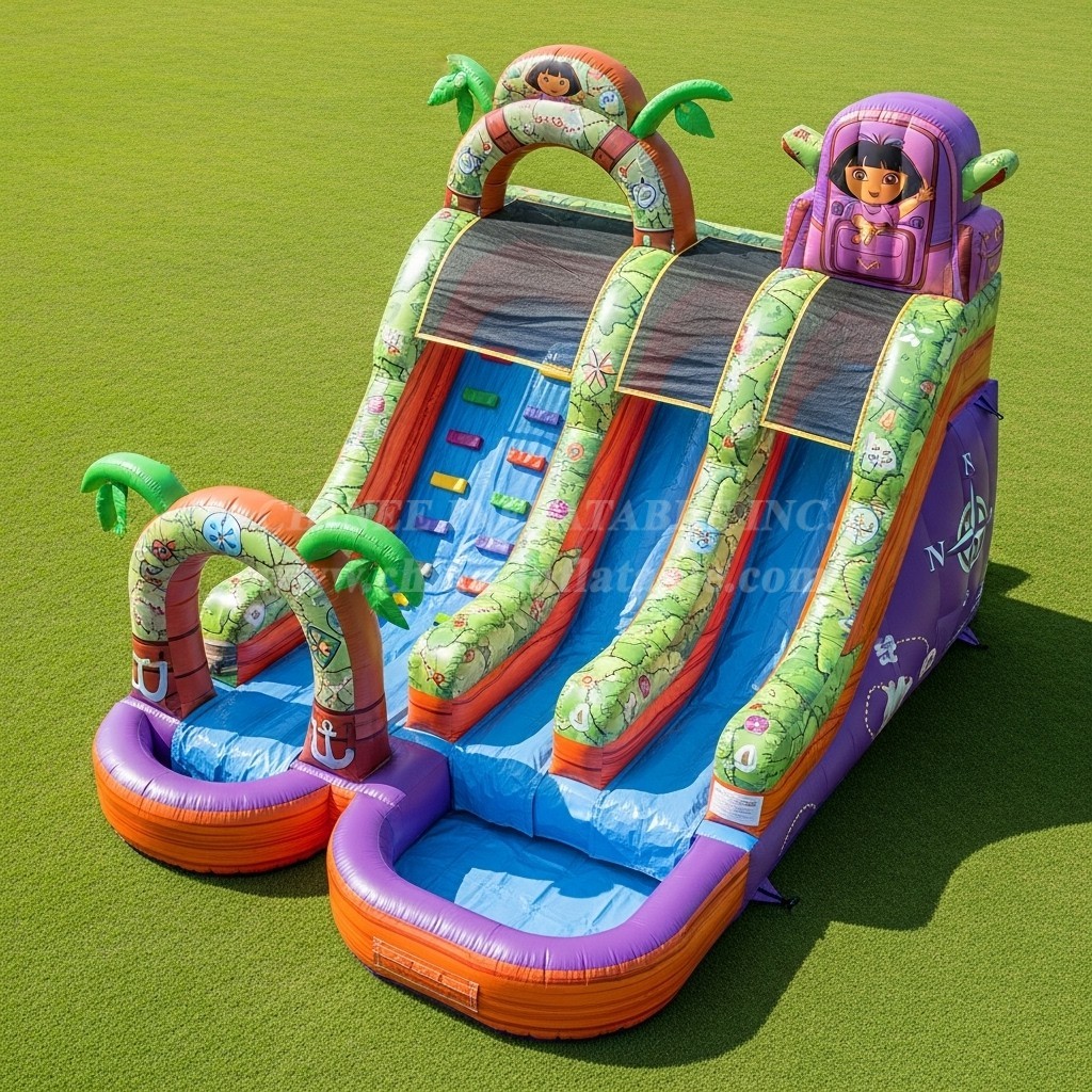 T8-7217 Dora Theme Inflatable Water Slide