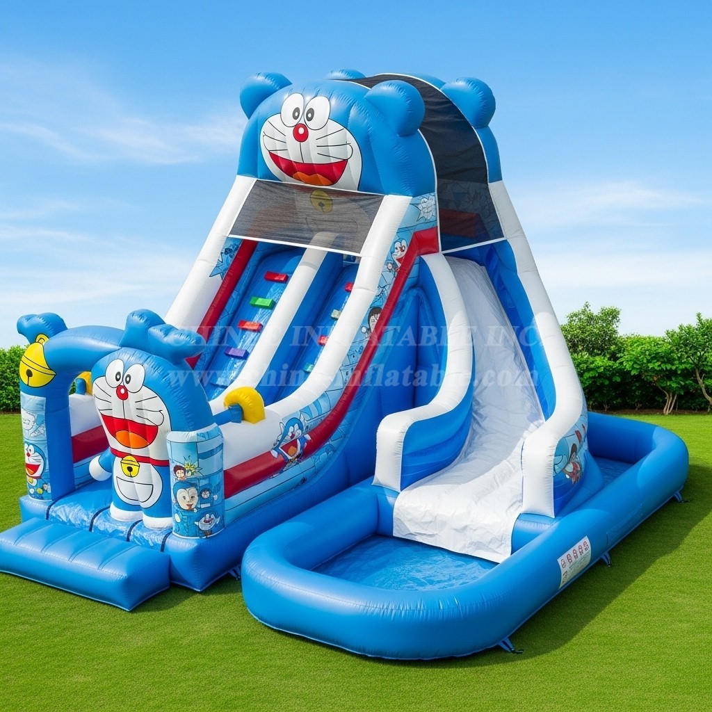 T8-7220 Doraemon Theme Inflatable Water Slide