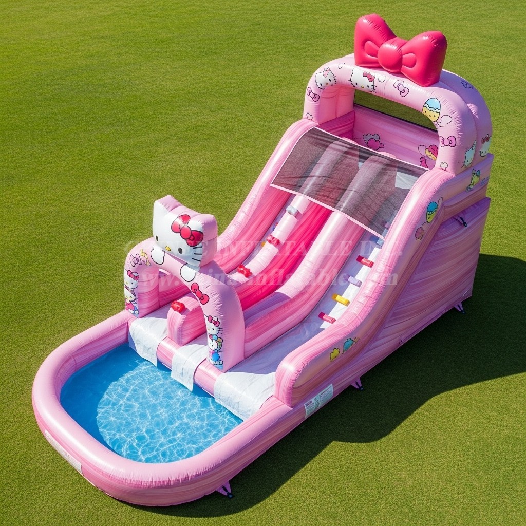 T8-7265 Hello Kitty Theme Inflatable Water Slide