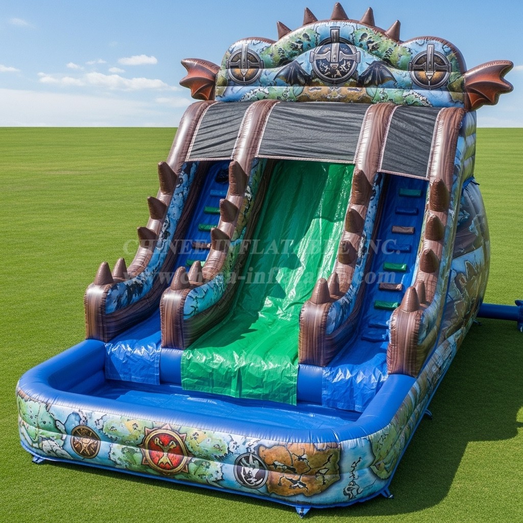 T8-7273 How to Train Your Dragon Theme Inflatable Water Slide