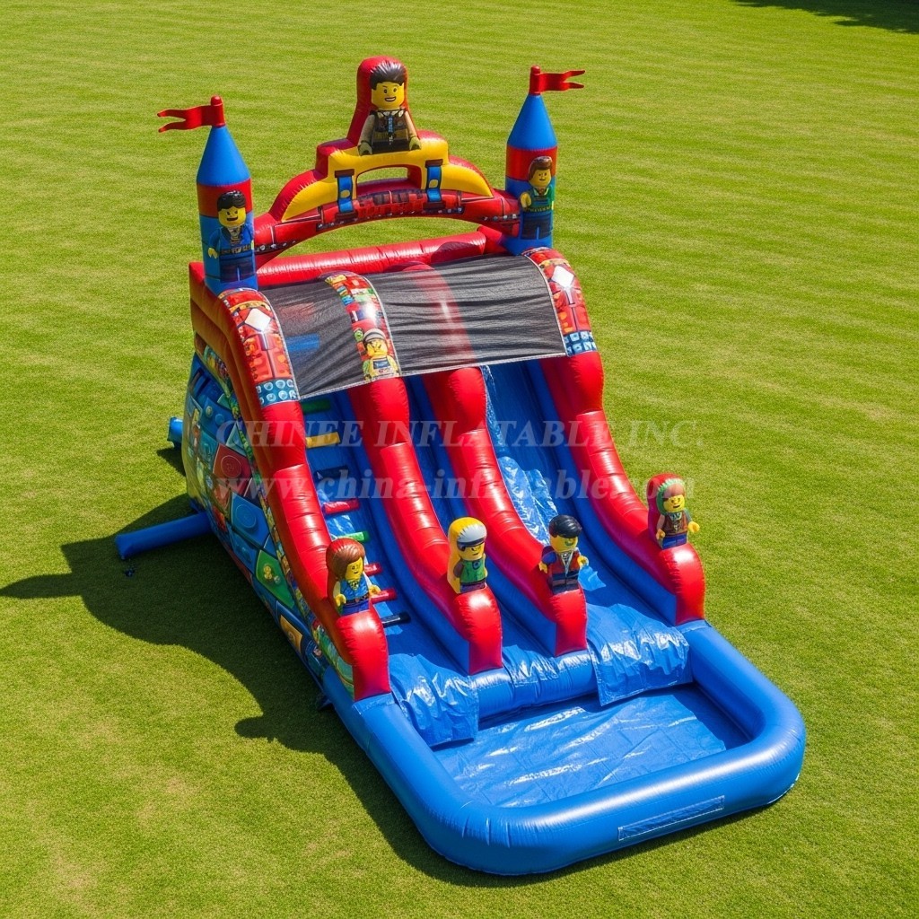 T8-7287 Lego Theme Inflatable Water Slide