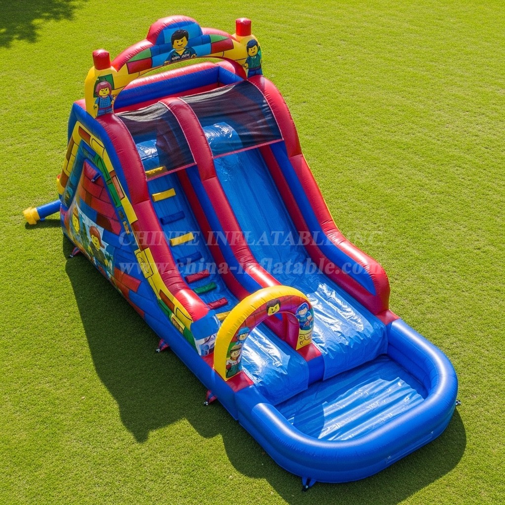 T8-7289 Lego Theme Inflatable Water Slide