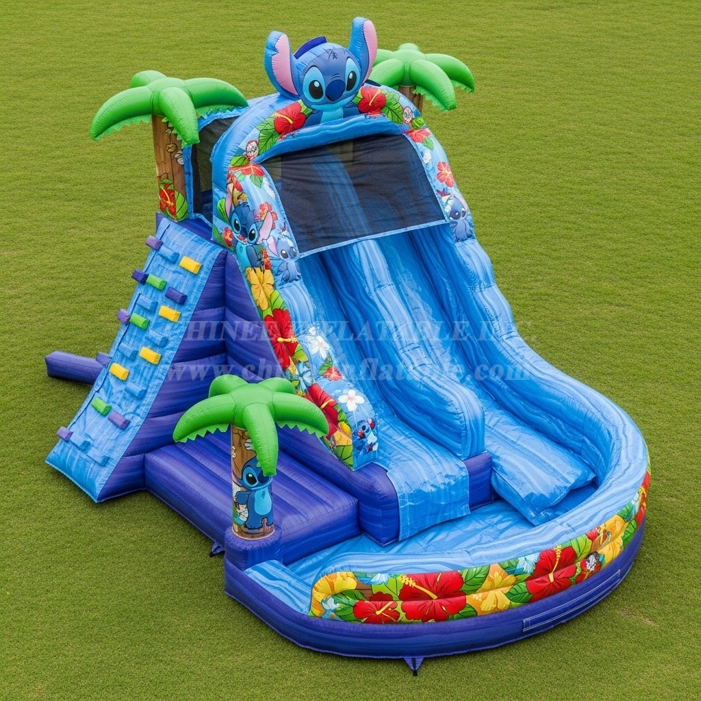 T8-7291 Lilo & Stitch Theme Inflatable Water Slide