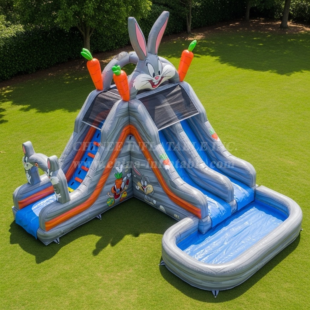 T8-7304 Looney Tunes Theme Inflatable Water Slide
