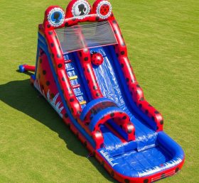 T8-7338 Miraculous Ladybug Theme Inflatable Water Slide