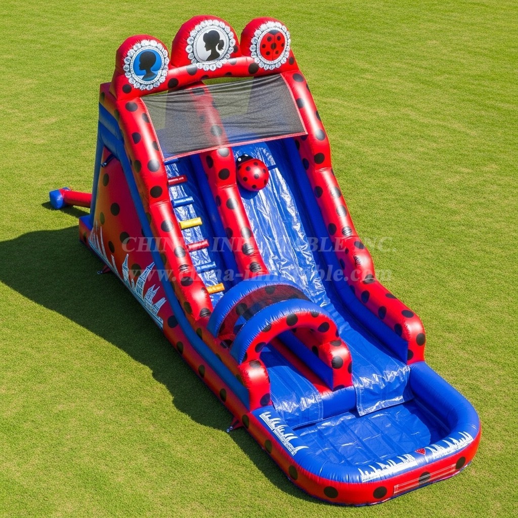 T8-7338 Miraculous Ladybug Theme Inflatable Water Slide