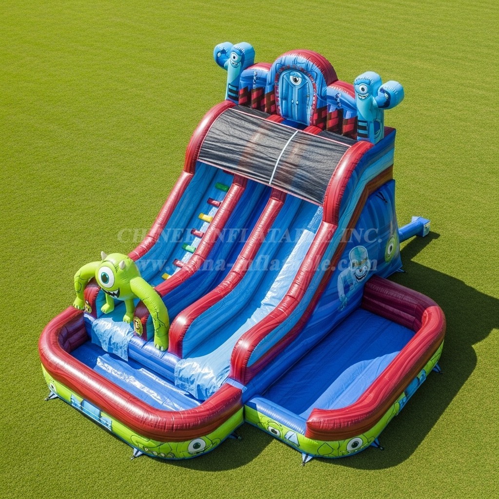 T8-7346 Monsters Inc Theme Inflatable Water Slide