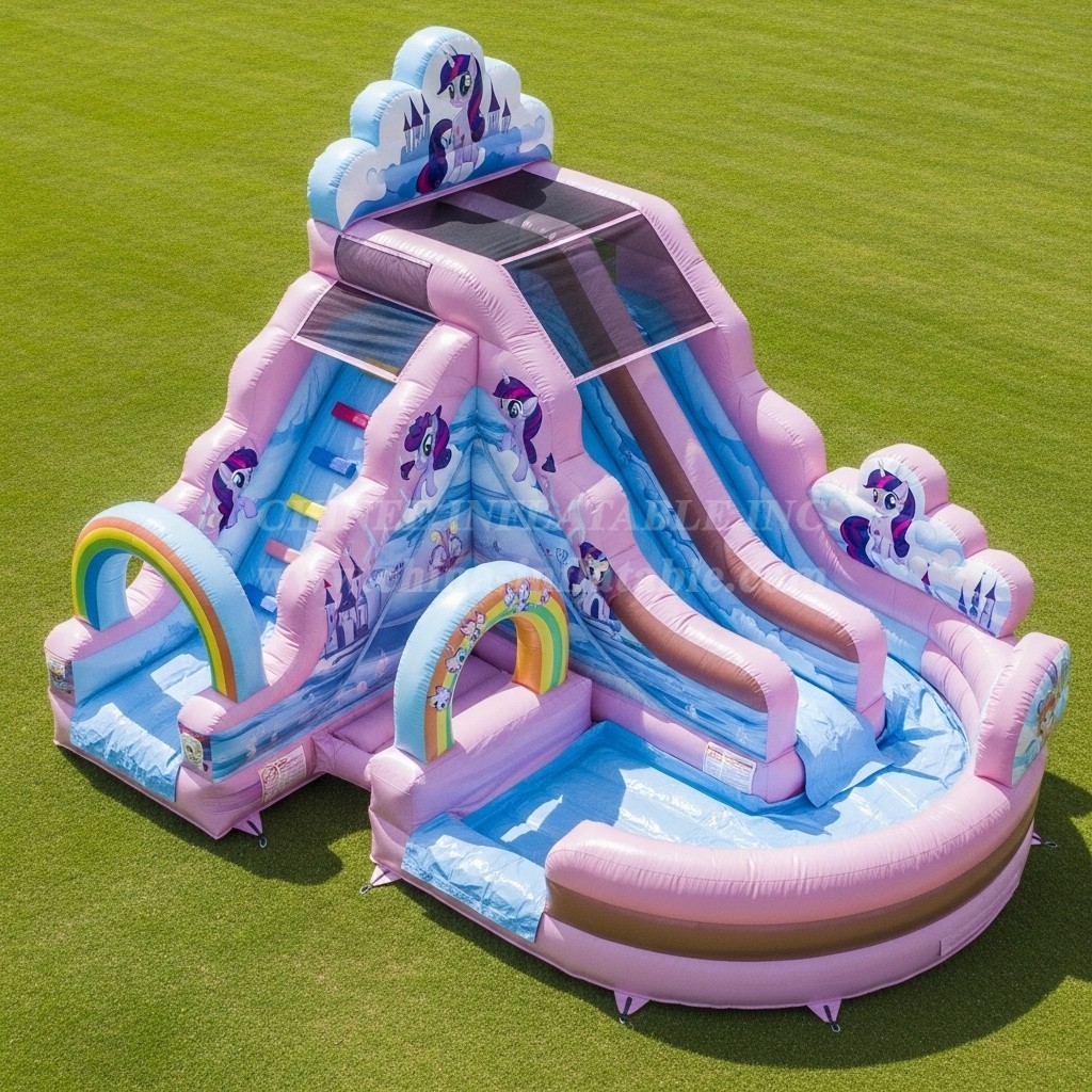 T8-7350 My Little Pony Theme Inflatable Water Slide