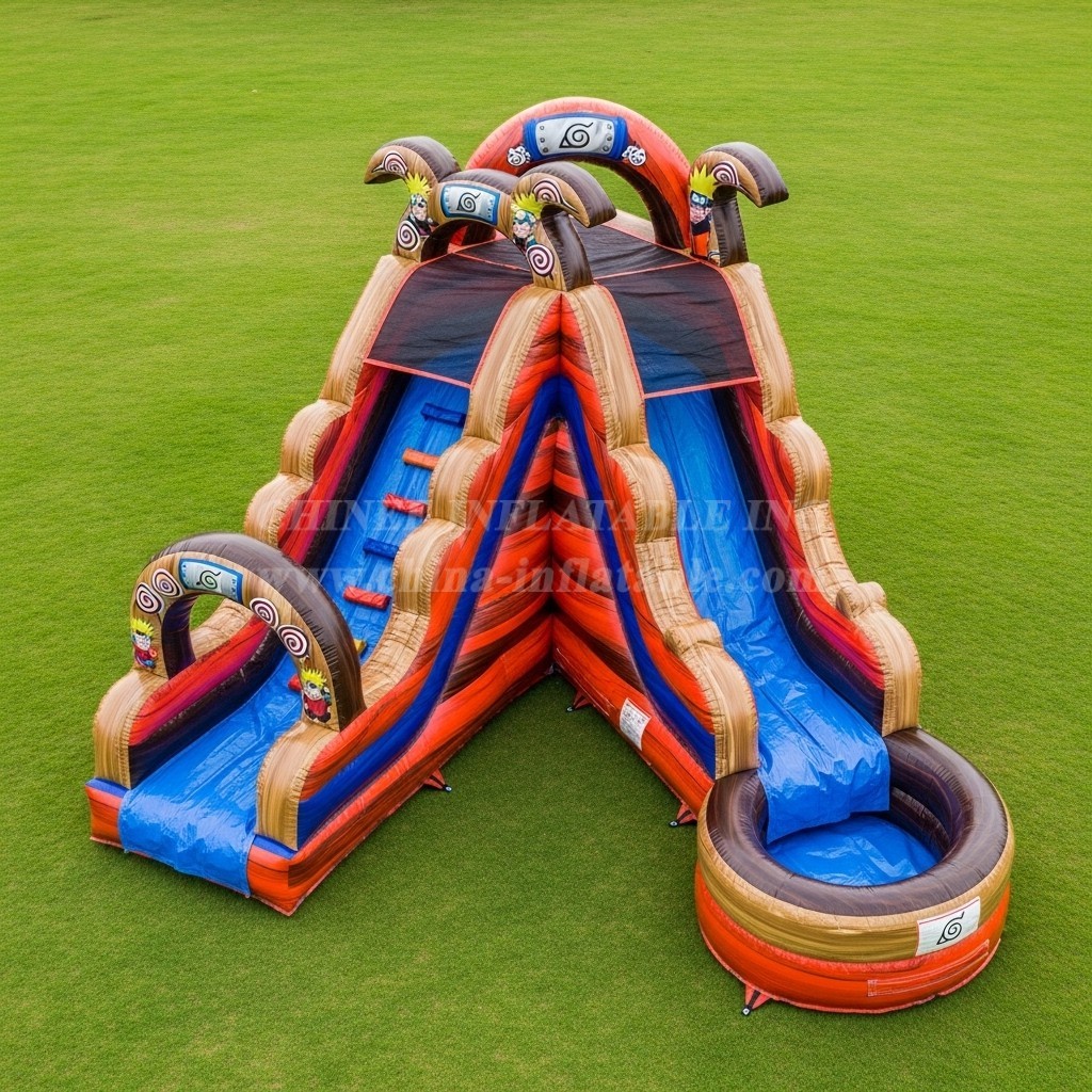 T8-7358 Naruto Theme Inflatable Water Slide