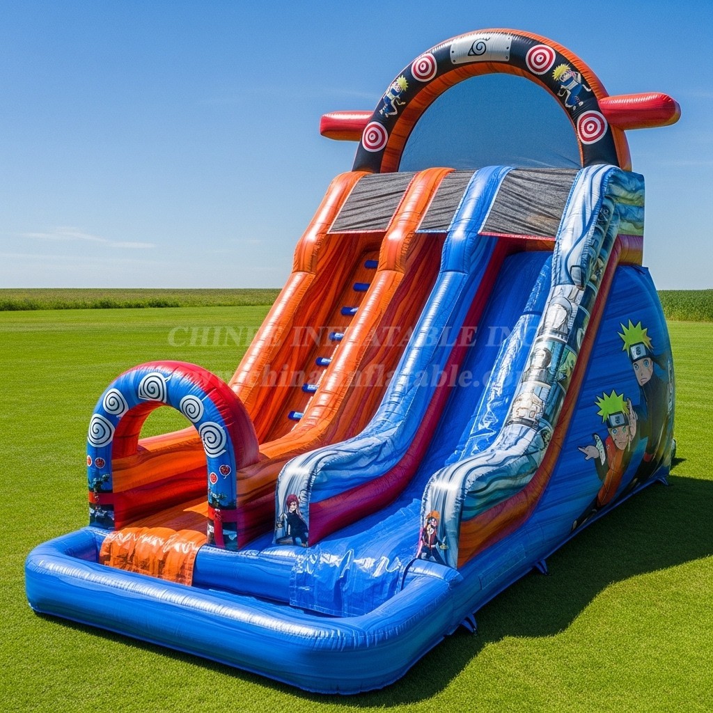 T8-7361 Naruto Theme Inflatable Water Slide