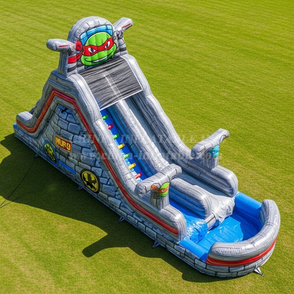 T8-7371 Ninja Turtles Theme Inflatable Water Slide