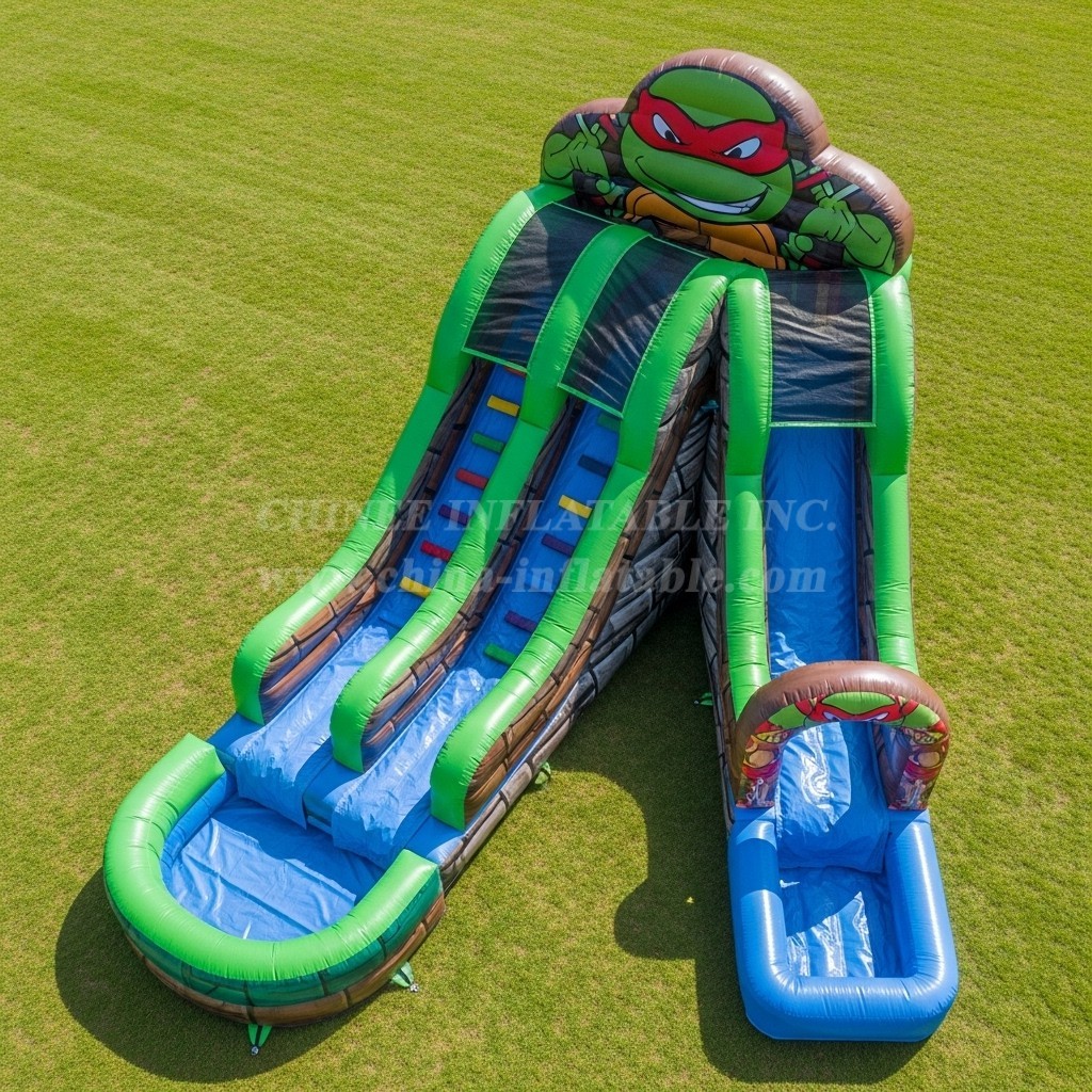 T8-7372 Ninja Turtles Theme Inflatable Water Slide