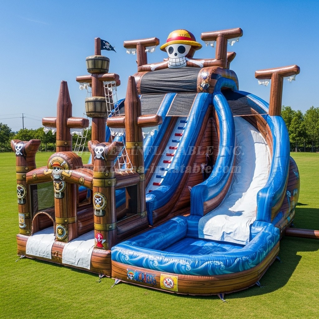 T8-7374 One Piece Theme Inflatable Water Slide