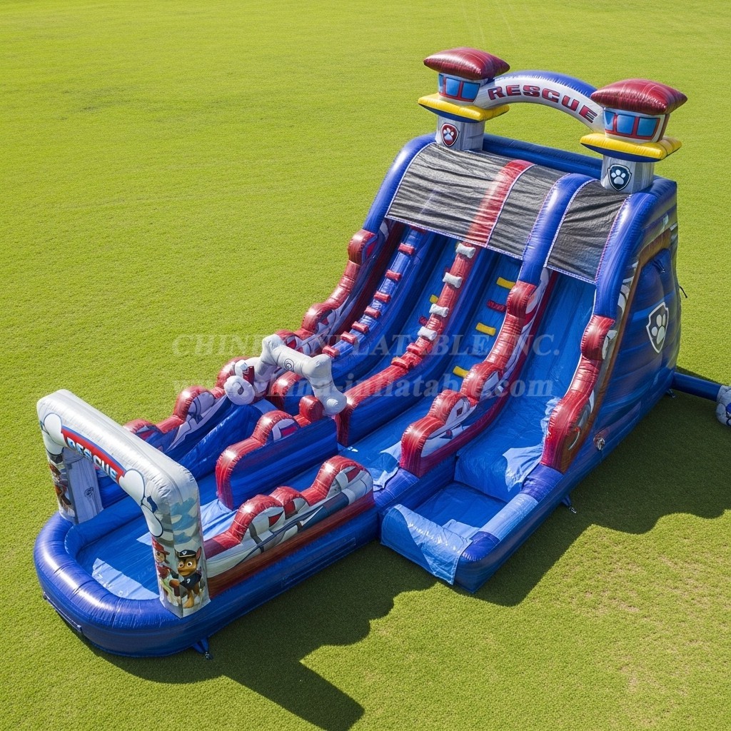T8-7382 Paw Patrol Theme Inflatable Water Slide