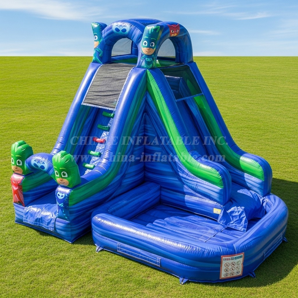 T8-7398 PJ Masks Theme Inflatable Water Slide