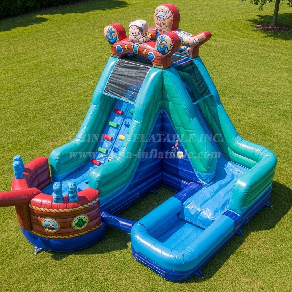 T8-7411 Popeye Theme Inflatable Water Slide
