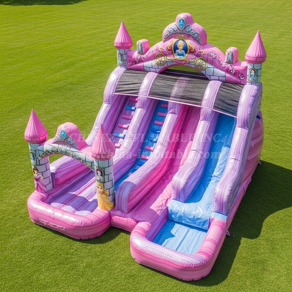 T8-7424 Princess Parties Theme Inflatable Water Slide
