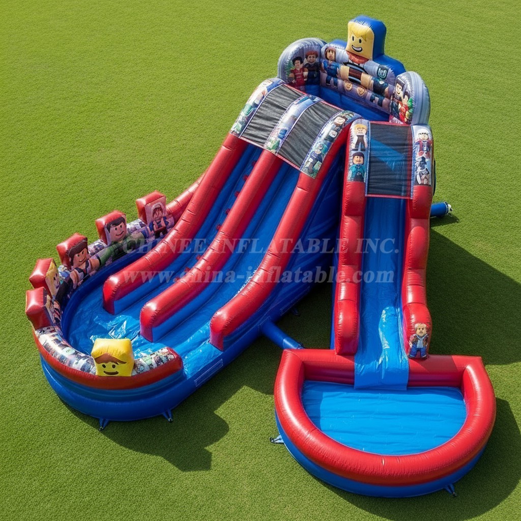 T8-7429 Roblox Theme Inflatable Water Slide