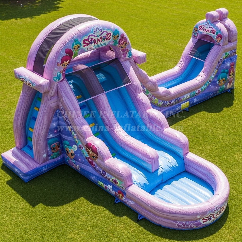 T8-7453 Shimmer & Shine Theme Inflatable Water Slide