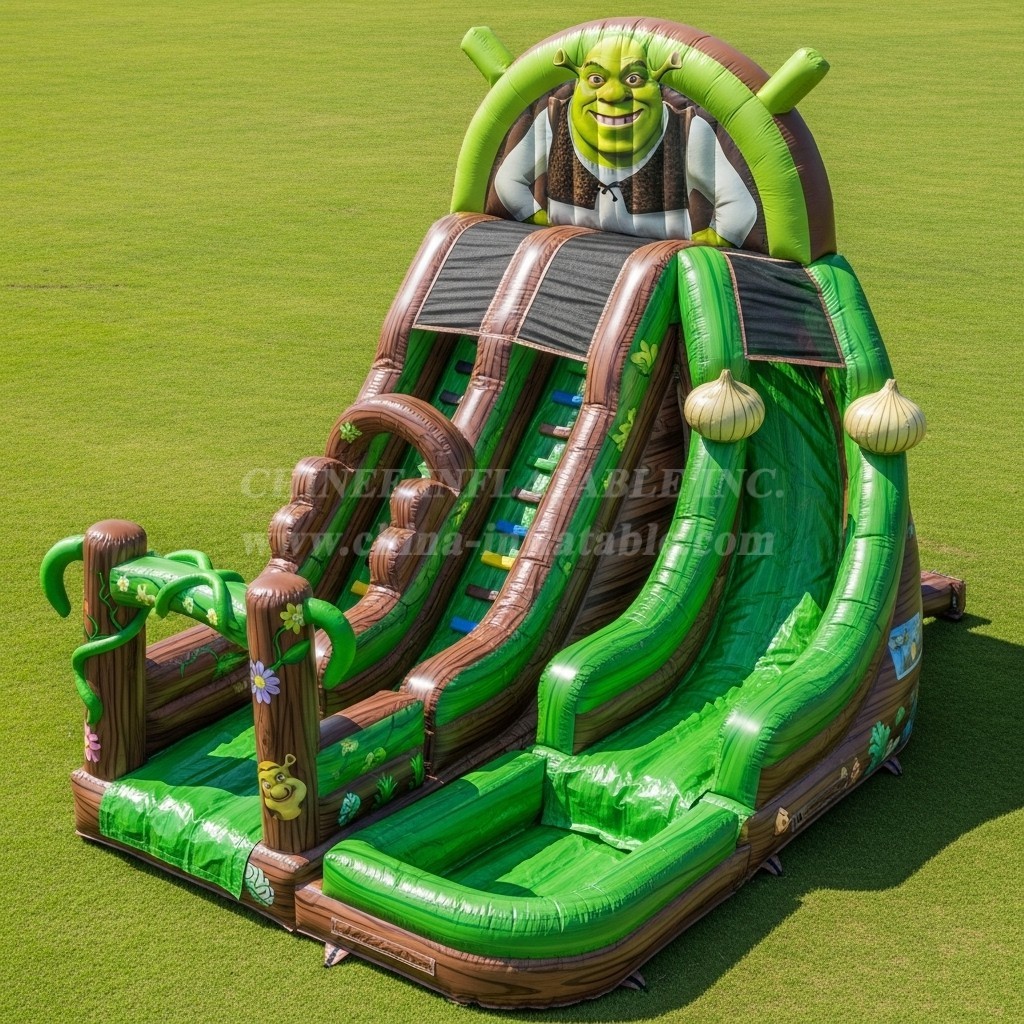T8-7457 Shrek Theme Inflatable Water Slide