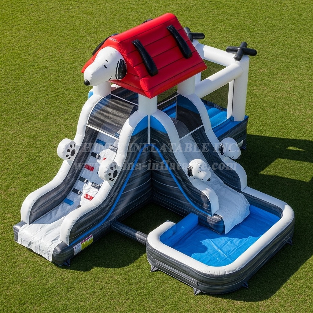 T8-7465 Snoopy Theme Inflatable Water Slide