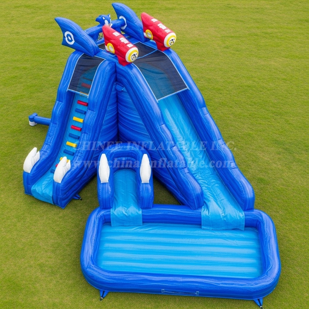 T8-7470 Sonic Theme Inflatable Water Slide