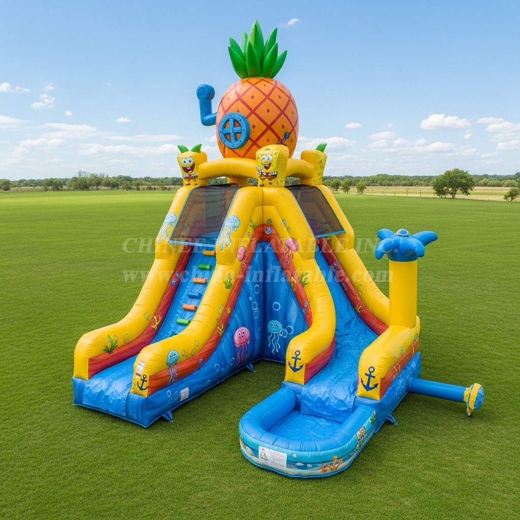 T8-7484 SpongeBob Theme Inflatable Water Slide