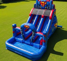 T8-7504 Superman Theme Inflatable Water Slide
