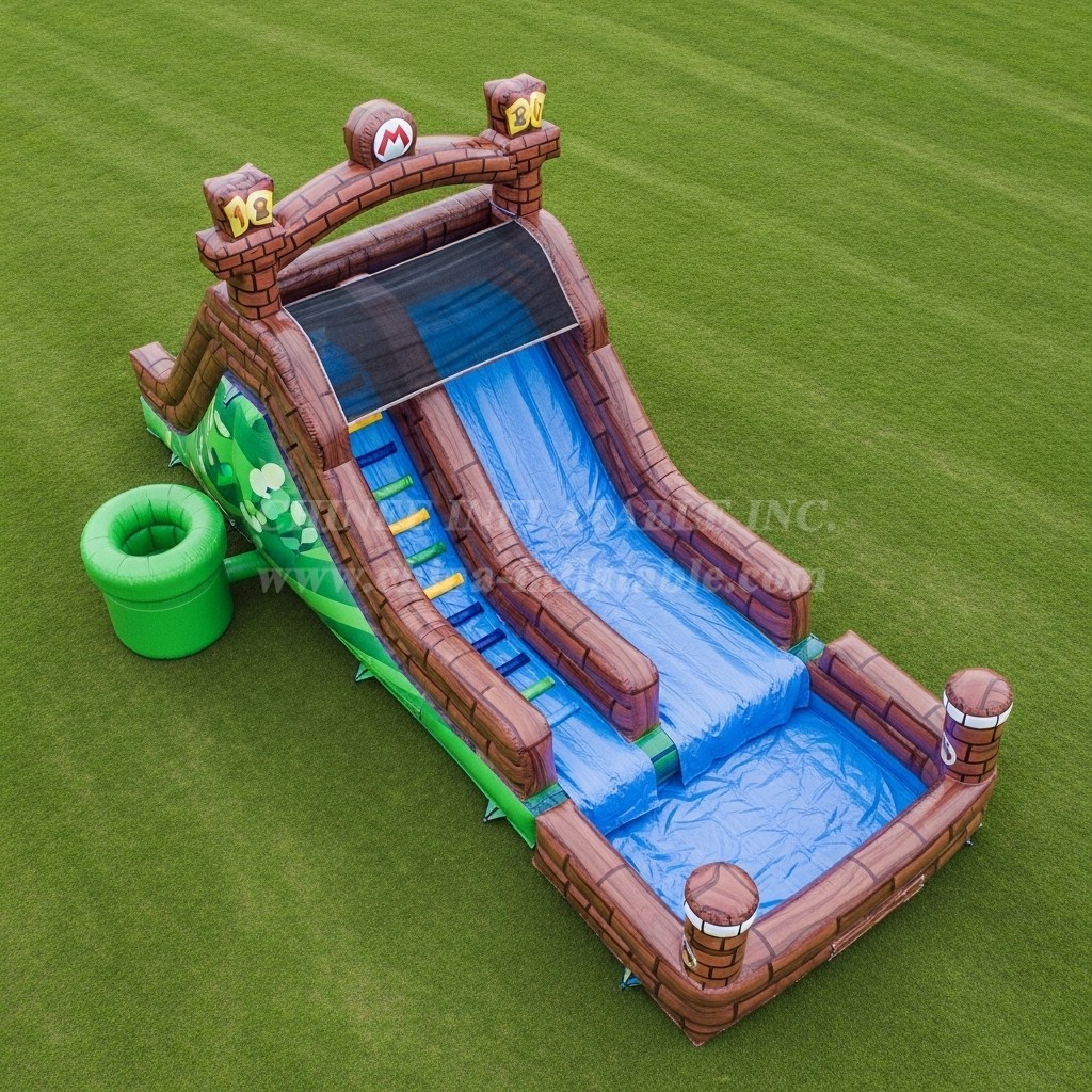 T8-7510 Super Mario Theme Inflatable Water Slide