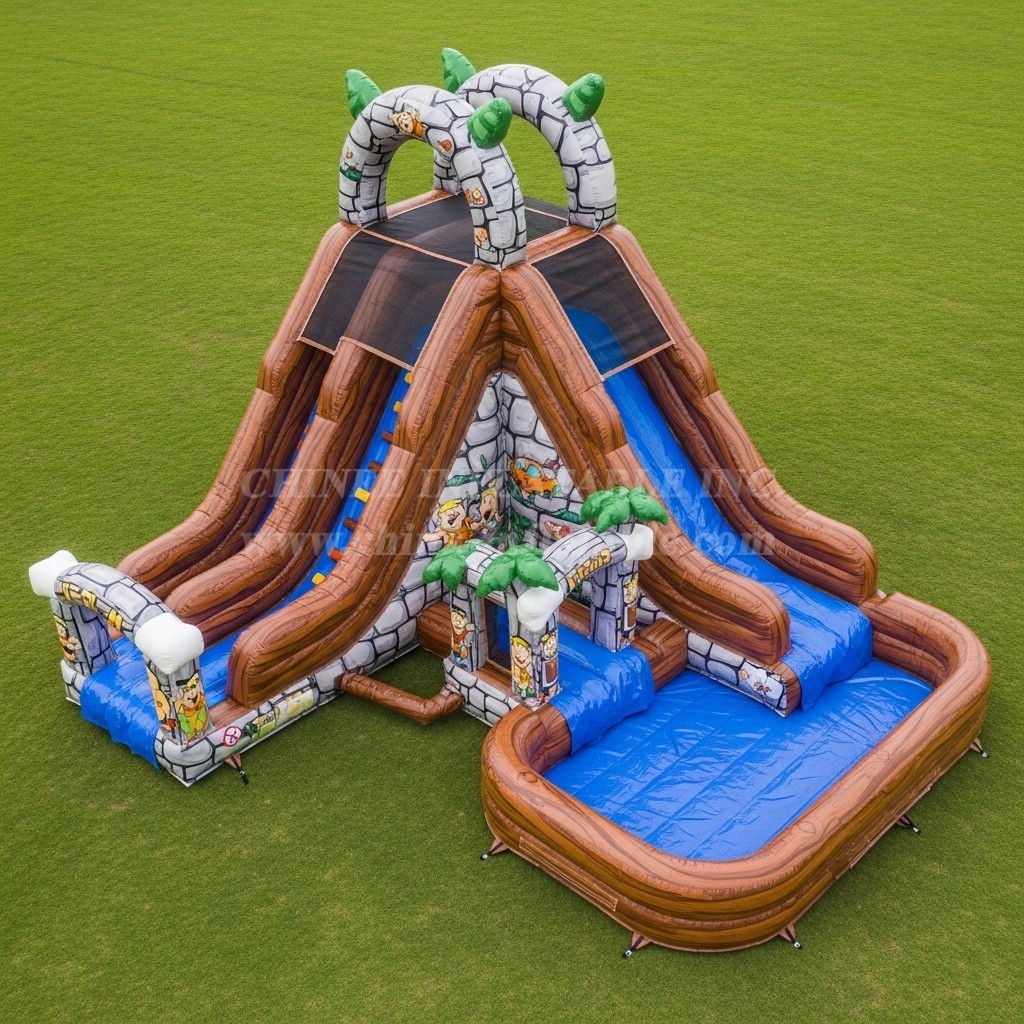 T8-7525 The Flintstones Theme Inflatable Water Slide