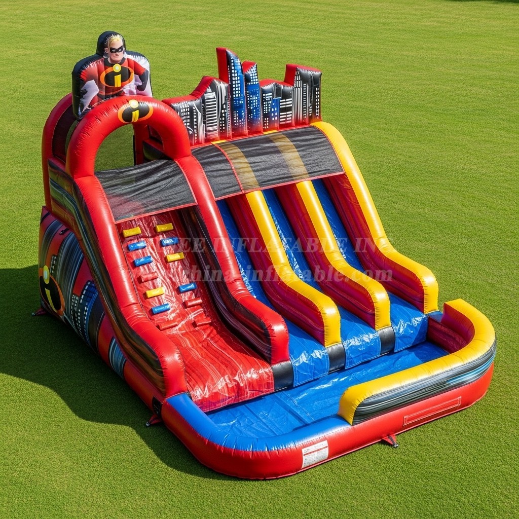 T8-7536 The Incredibles Theme Inflatable Water Slide