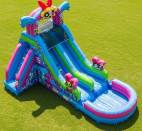 T8-7547 The Powerpuff Girls Theme Inflatable Water Slide