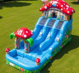 T8-7554 The Smurfs Theme Inflatable Water Slide